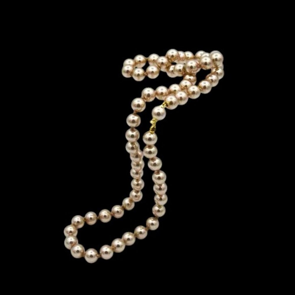 MCM Vintage Champagne Faux Pearl Necklace Knotted